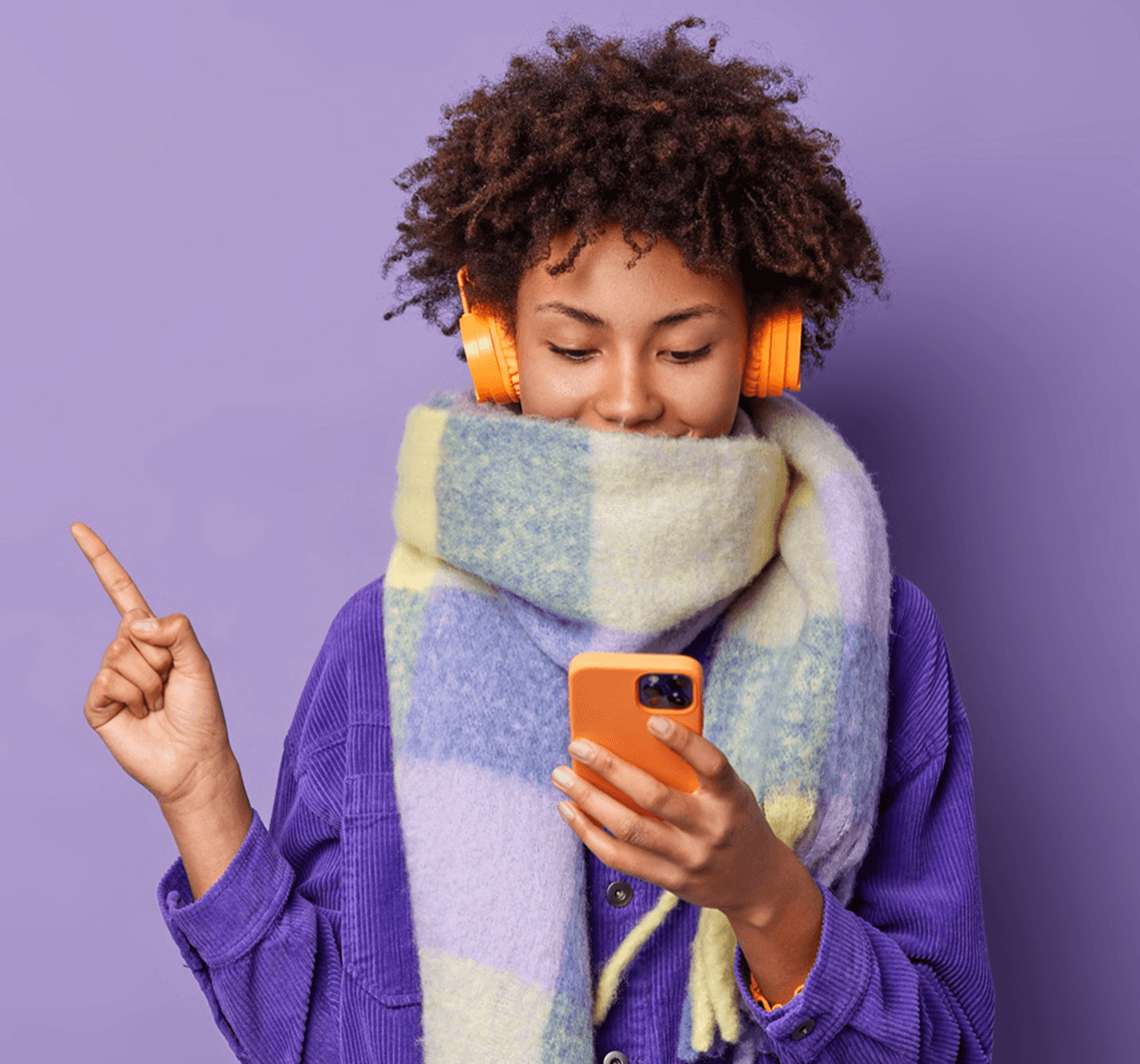 Person enjoying a gift